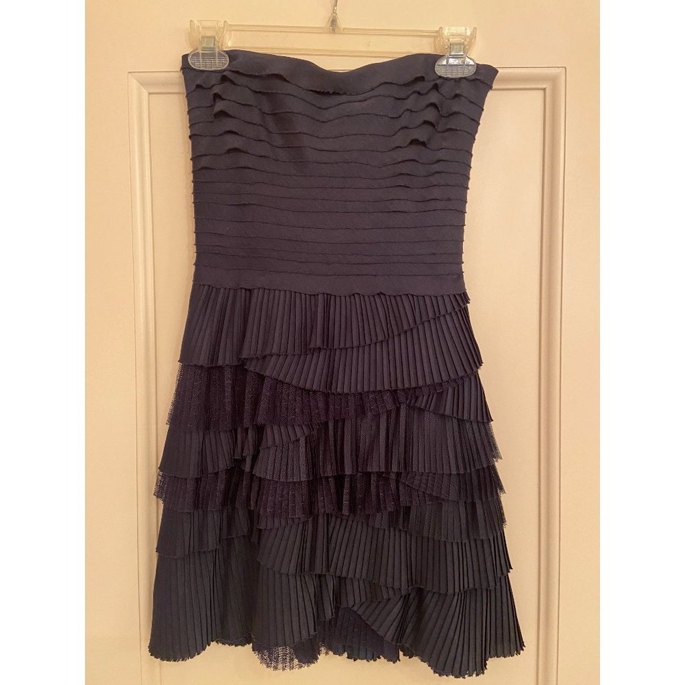 BCBGMaxAzria Navy Strapless Cocktail Dress